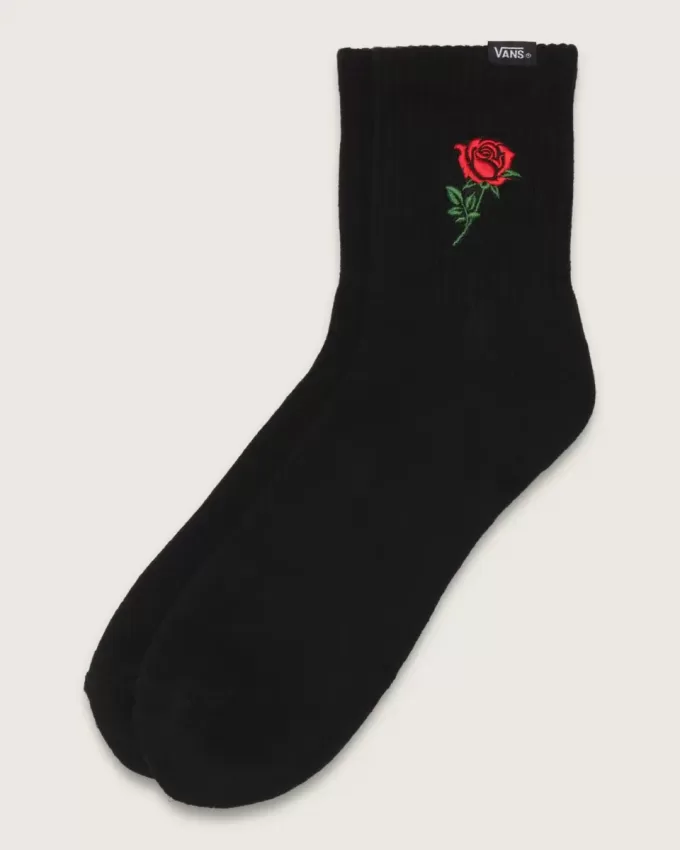 Calzini a mezza maglia con rosa singola
