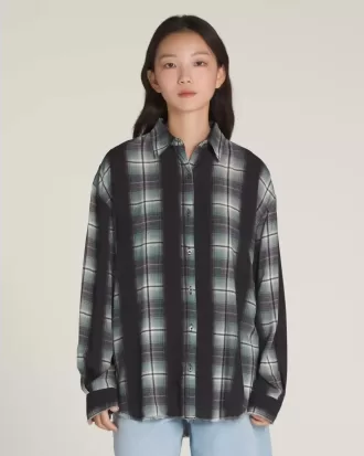 Camicia a quadri con bottoni Gillian