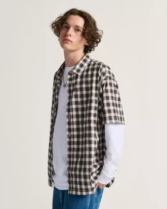 Camicia a quadri con bottoni Monte