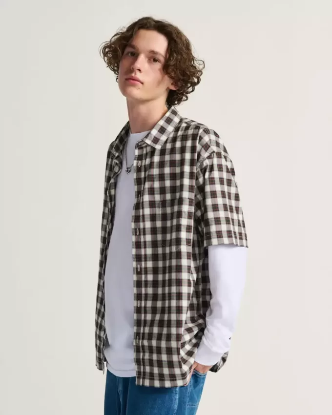 Camicia a quadri con bottoni Monte Camicia a quadri con bottoni Monte