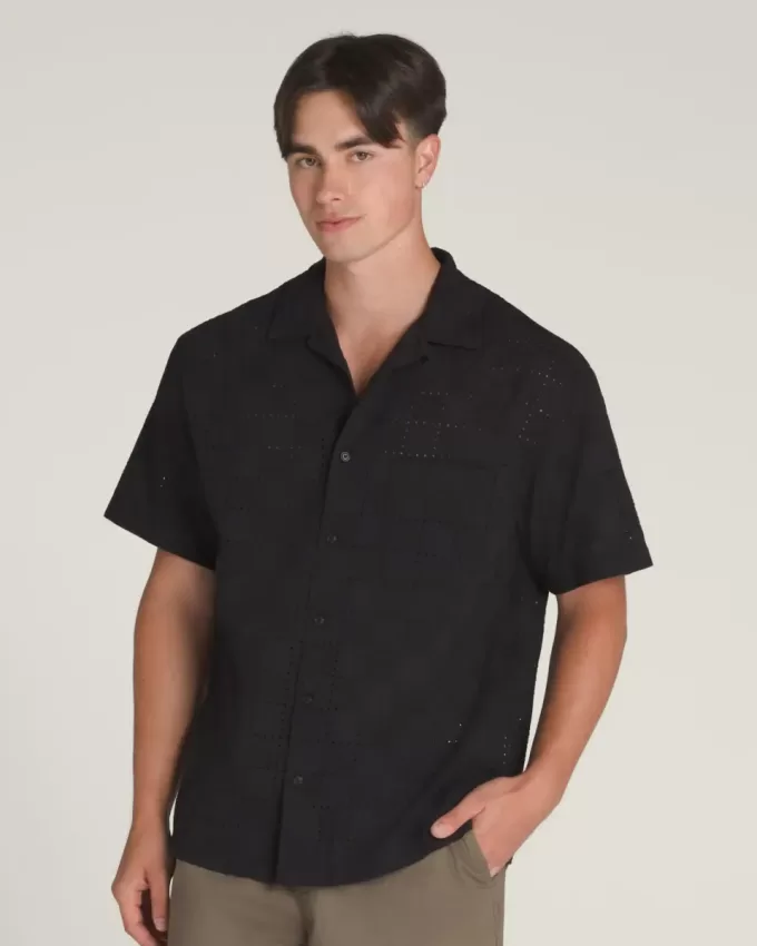 Camicia intrecciata con occhielli Wayside