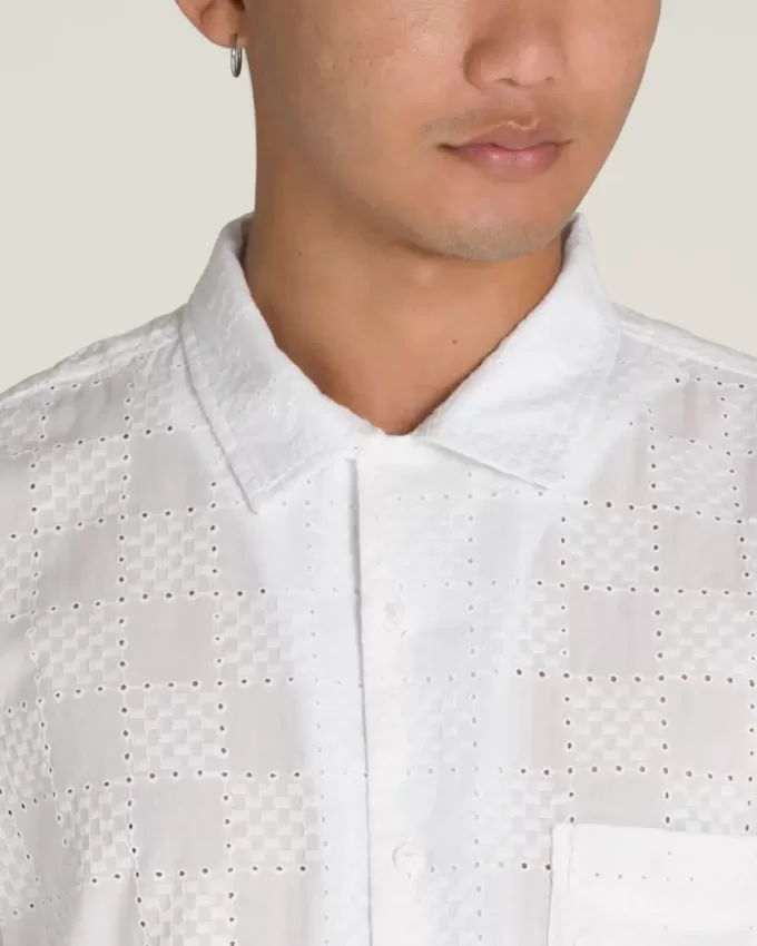Camicia intrecciata con occhielli Wayside