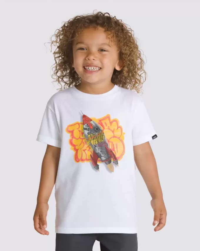 Maglietta per bambini con graffiti e razzo Maglietta per bambini con graffiti e razzo