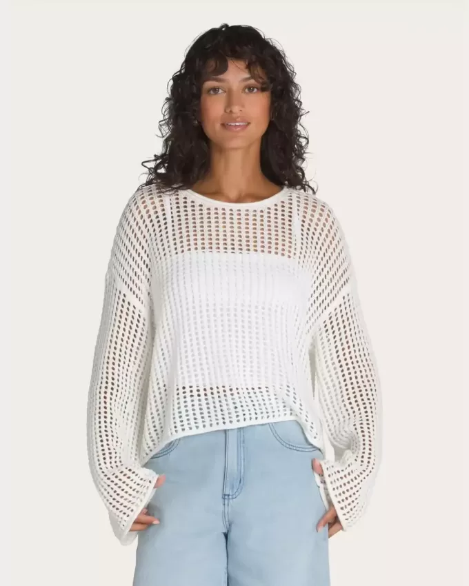 Maglione corto lavorato a maglia aperta Mila Maglione corto lavorato a maglia aperta Mila
