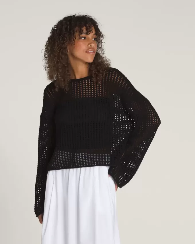 Maglione corto lavorato a maglia aperta Mila Maglione corto lavorato a maglia aperta Mila