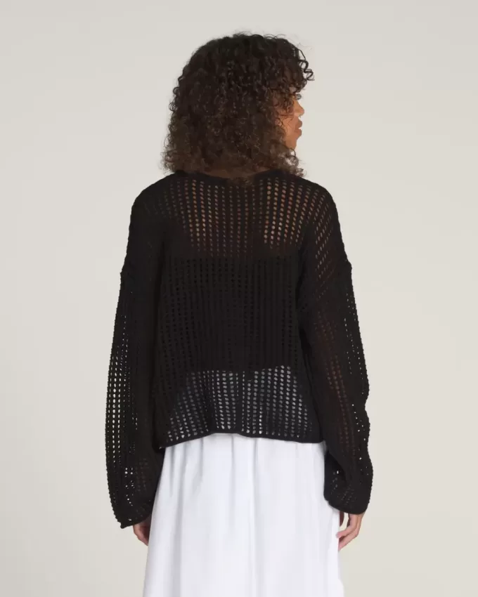 Maglione corto lavorato a maglia aperta Mila Maglione corto lavorato a maglia aperta Mila