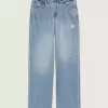 Pantaloni a pozzanghera in denim a 5 tasche Sirelle Pantaloni a pozzanghera in denim a 5 tasche Sirelle