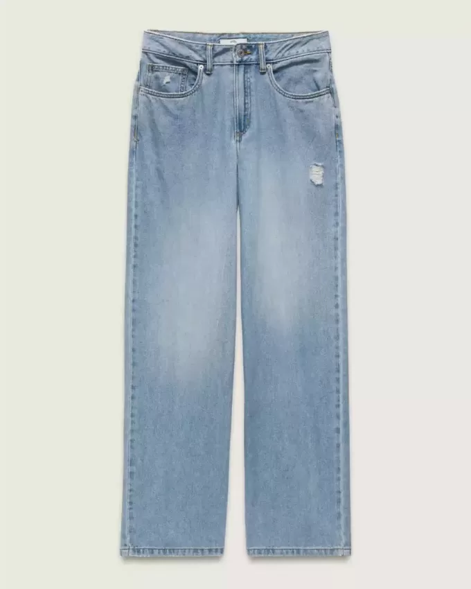 Pantaloni a pozzanghera in denim a 5 tasche Sirelle Pantaloni a pozzanghera in denim a 5 tasche Sirelle