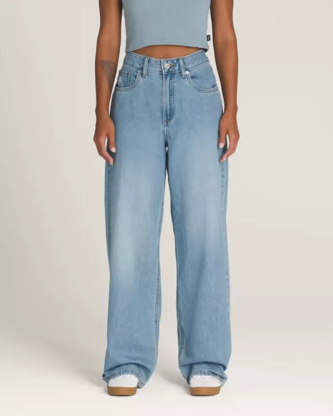 Pantaloni a pozzanghera in denim a 5 tasche Sirelle Pantaloni a pozzanghera in denim a 5 tasche Sirelle