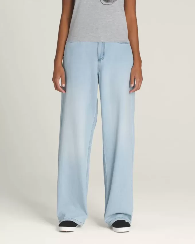 Pantaloni a pozzanghera in denim a 5 tasche Sirelle Pantaloni a pozzanghera in denim a 5 tasche Sirelle