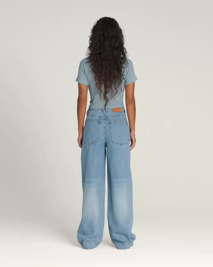 Pantaloni a pozzanghera in denim a 5 tasche Sirelle Pantaloni a pozzanghera in denim a 5 tasche Sirelle