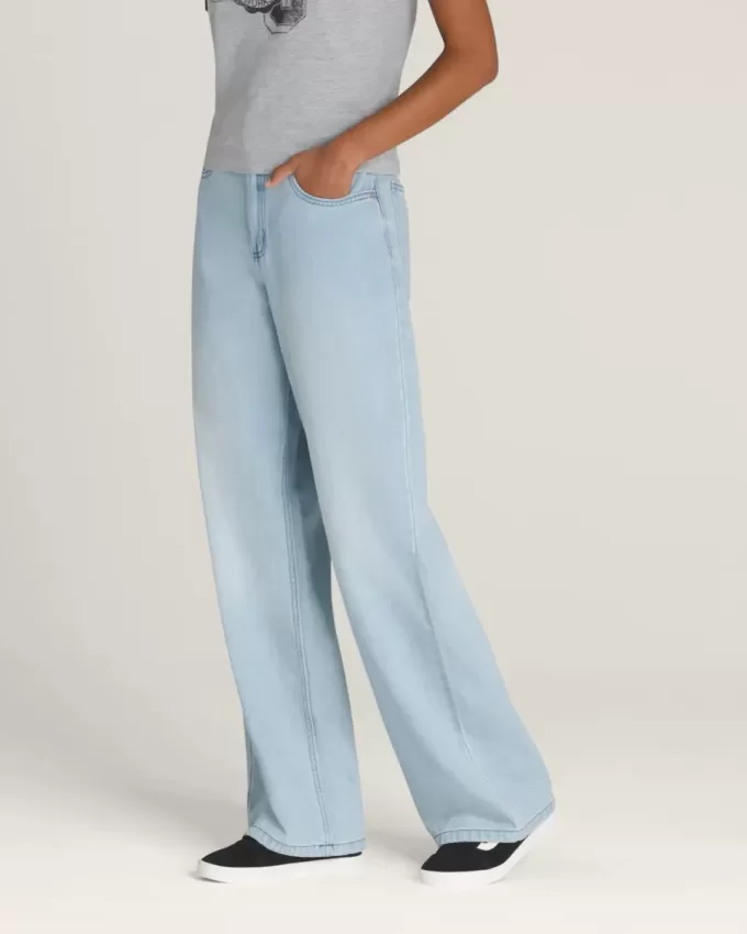 Pantaloni a pozzanghera in denim a 5 tasche Sirelle Pantaloni a pozzanghera in denim a 5 tasche Sirelle