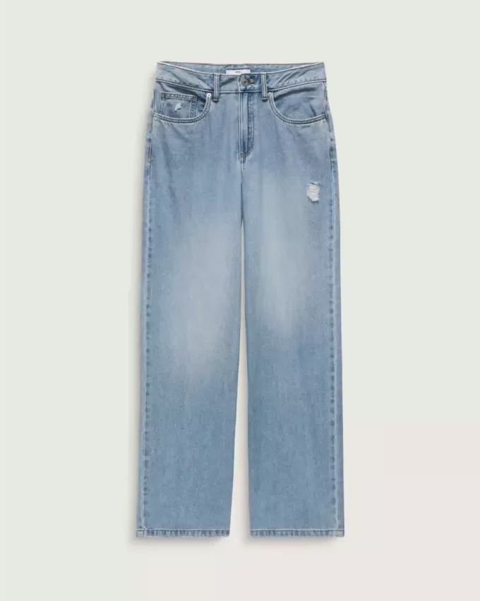 Pantaloni a pozzanghera in denim a 5 tasche Sirelle Pantaloni a pozzanghera in denim a 5 tasche Sirelle