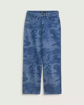 Pantaloni larghi in denim Check-5