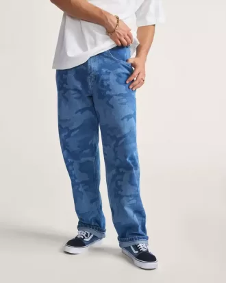 Pantaloni larghi in denim Check-5