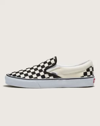 Scarpa classica larga a scacchiera slip-on