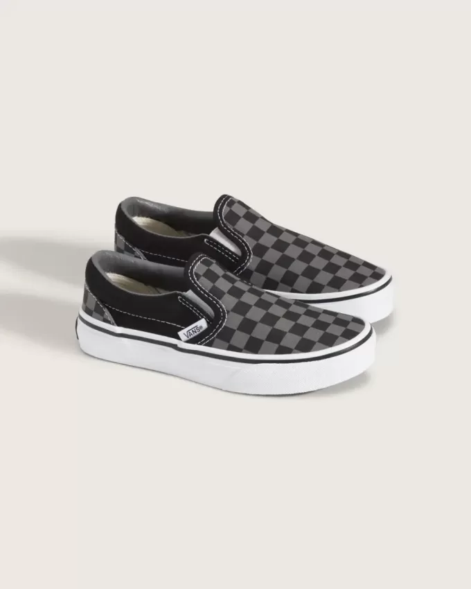 Scarpa classica slip-on a scacchi per bambini Scarpa classica slip-on a scacchi per bambini