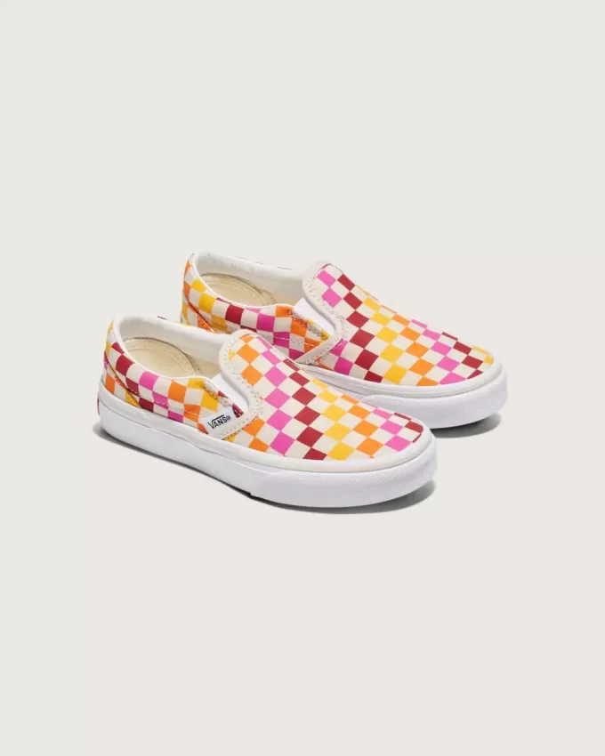 Scarpa classica slip-on a scacchi per bambini Scarpa classica slip-on a scacchi per bambini