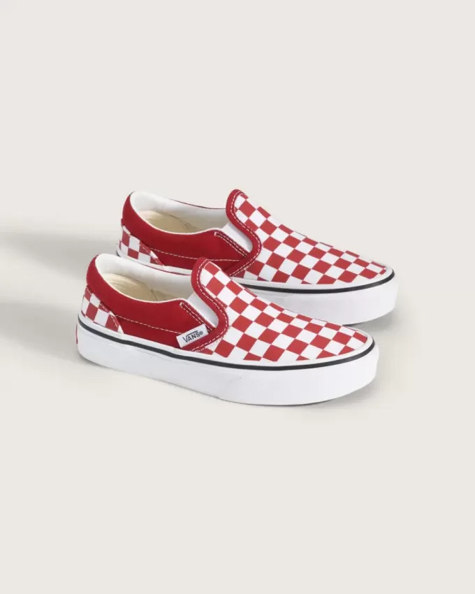 Scarpa classica slip-on a scacchi per bambini Scarpa classica slip-on a scacchi per bambini