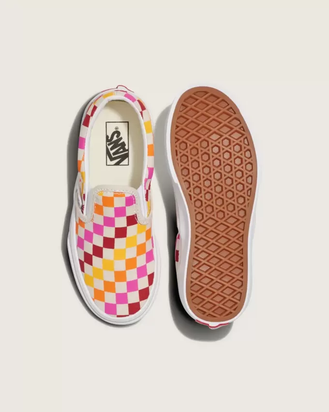 Scarpa classica slip-on a scacchi per bambini Scarpa classica slip-on a scacchi per bambini