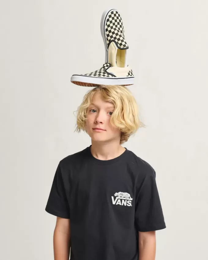 Scarpa classica slip-on a scacchi per bambini