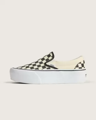 Scarpa classica slip-on con plateau a scacchi