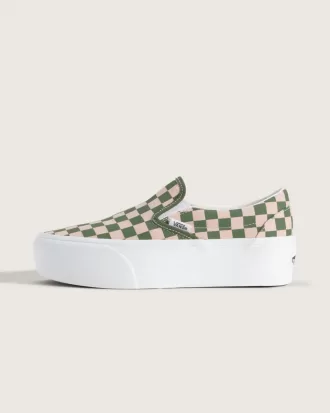 Scarpa classica slip-on con plateau e motivo a scacchi