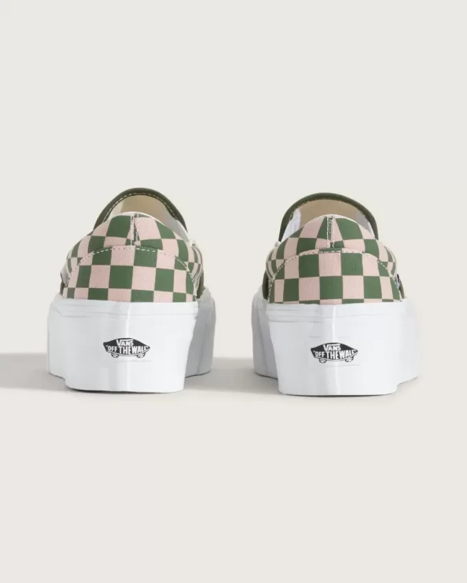 Scarpa classica slip-on con plateau e motivo a scacchi Scarpa classica slip-on con plateau e motivo a scacchi