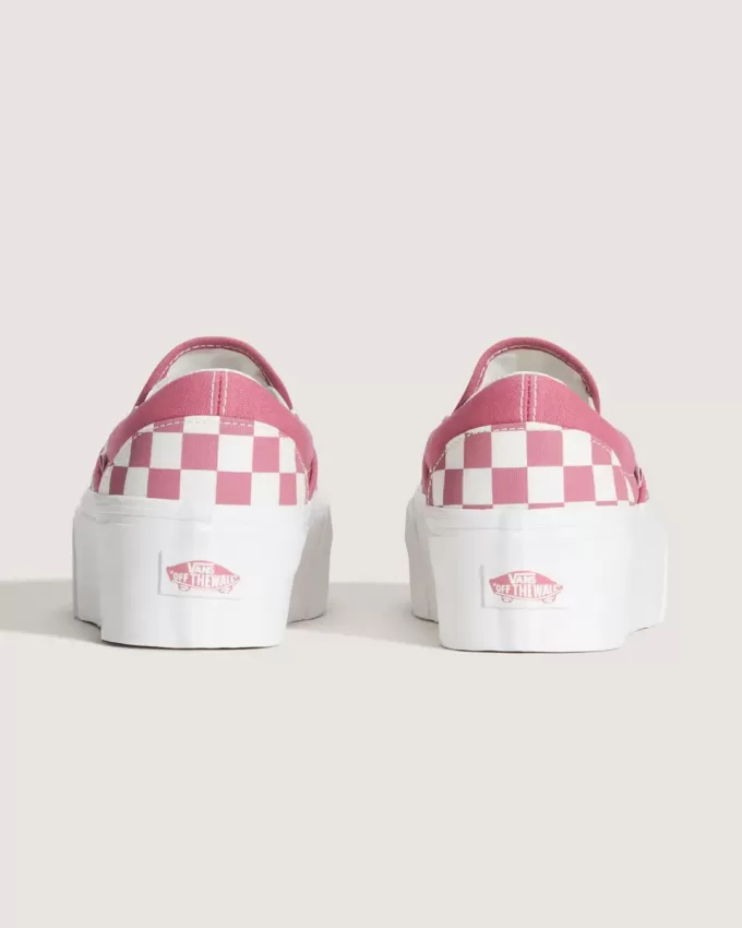 Scarpa classica slip-on con plateau e motivo a scacchi Scarpa classica slip-on con plateau e motivo a scacchi