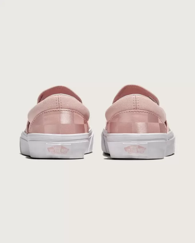 Scarpa classica slip-on in raso a scacchi Scarpa classica slip-on in raso a scacchi