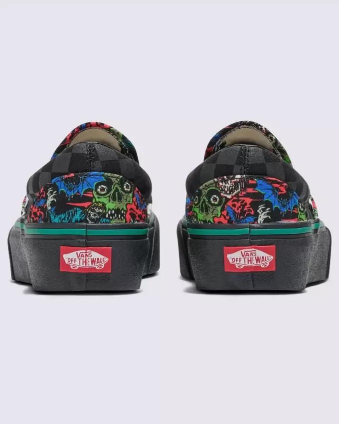 Scarpa con plateau slip-on classica personalizzata per Halloween Scarpa con plateau slip-on classica personalizzata per Halloween
