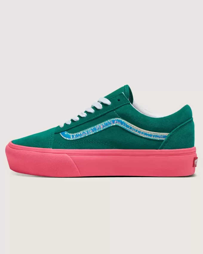 Scarpa Old Skool Platform in pelle scamosciata personalizzata Scarpa Old Skool Platform in pelle scamosciata personalizzata